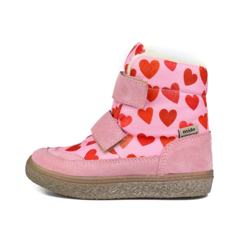 Mido - Trzewiki Zimowe Dziecięce Wodoodporne Love Rose Wełna 22-40/32-40/42-40
