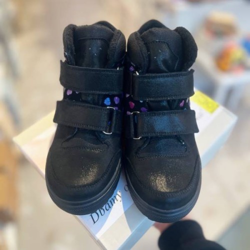 Jamet - Trzewiki Skórzane Wodoodporne 399 Czarny Pyłek Serce Kolor