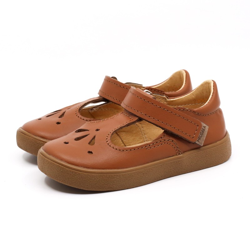 Mrugała - Baleriny Dziecięce Skórzane LUNA Natural - Bubutik