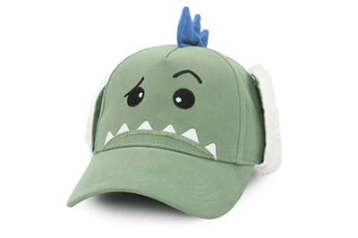 FlapJack Czapka Dziecięca z Daszkiem i Nausznikami 3D Dinozaur