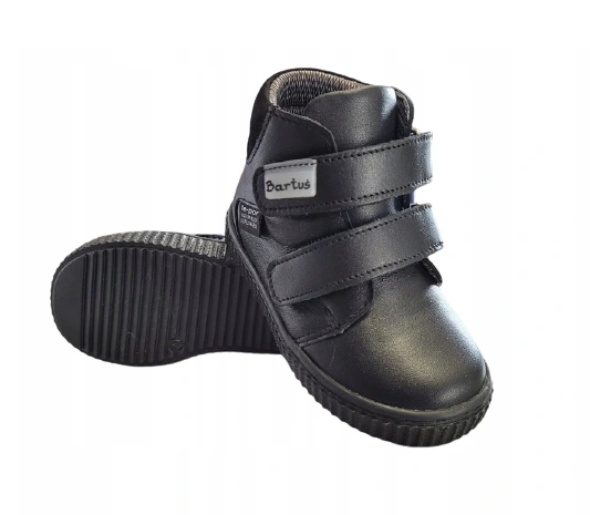 Bartuś Botki dziecięce P-013/TEX (czarny / nubuk czarny)