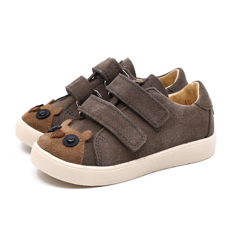 Mrugała - Półbuty Dziecięce Skórzane MAKI Bear Grey - Bubutik