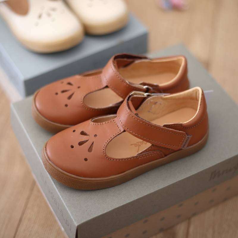 Mrugała - Baleriny Dziecięce Skórzane LUNA Natural - Bubutik