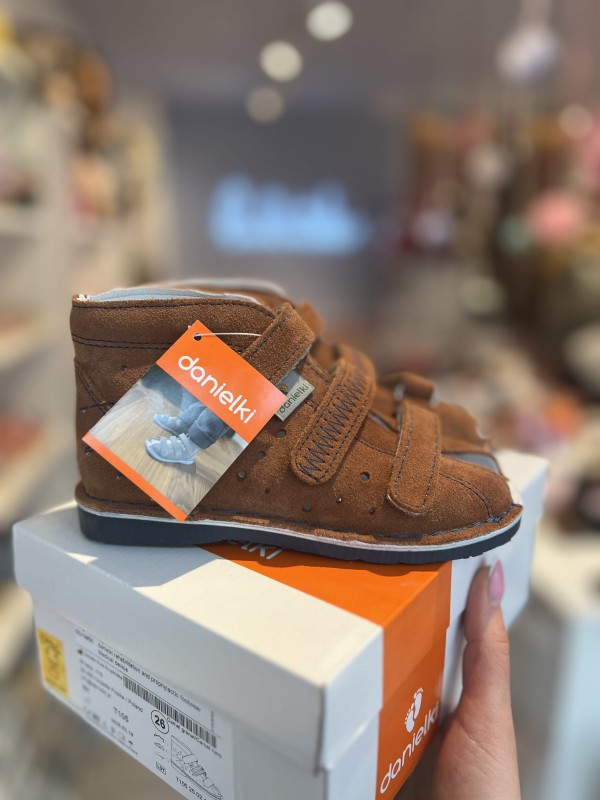 Danielki - Obuwie Profilaktyczne T105/T115/T215 camel/granat - Bubutik