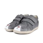 Mido - Trzewiki Dziecięce Barefoot Kotki Szary Satyna 60-03/ 70-03 