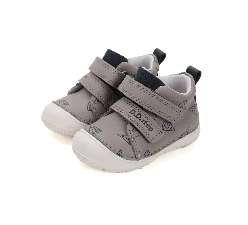 D.D. Step - Skórzane Trzewiki Chłopięce Pizza Dark Grey S082-51705A