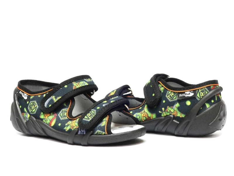 Renbut - Kapcie Dziecięce Sandałki Oddychające Black Turtle - bubutik.pl