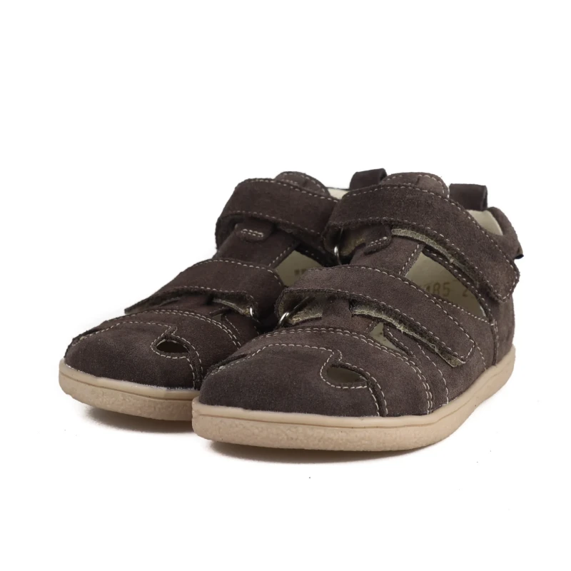 Mido - Skórzane Sandały Dziecięce Barefoot Taupe 185/285 - bubutik.pl