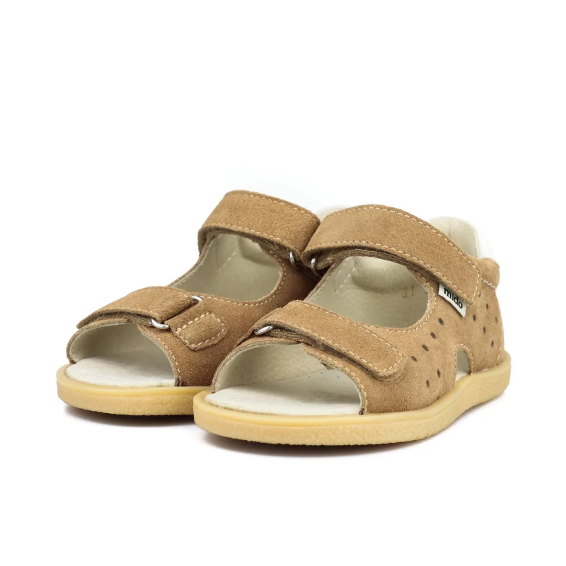 Mido - Sandały Dziecięce z Zakrytą Piętą Camel 31-35 / 41-35 - bubutik.pl