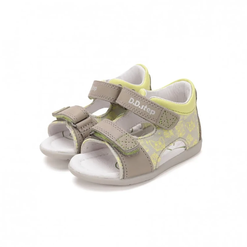 D.D.Step - Sandały Dziecięce Skórzane Grey G075-51862 - bubutik.pl