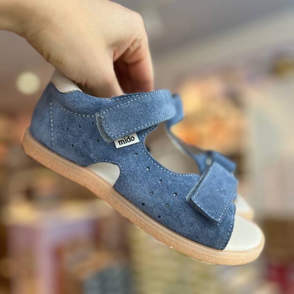 Mido - Skórzane Sandały Dziecięce 41-35 Sky Blue - bubutik.pl