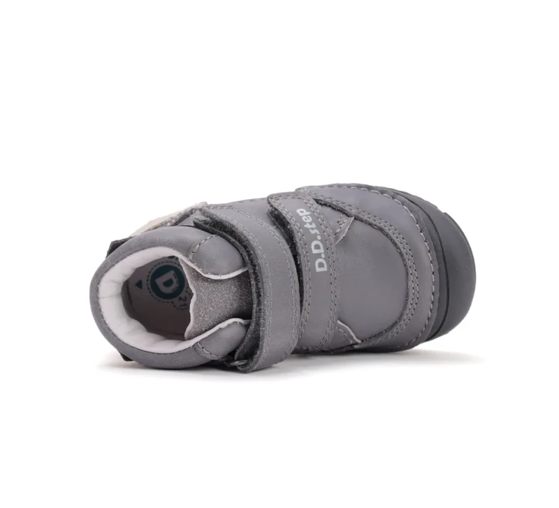 D.D. Step - Skórzane Trzewiki Chłopięce S082-52202B Dark Grey - bubutik.pl