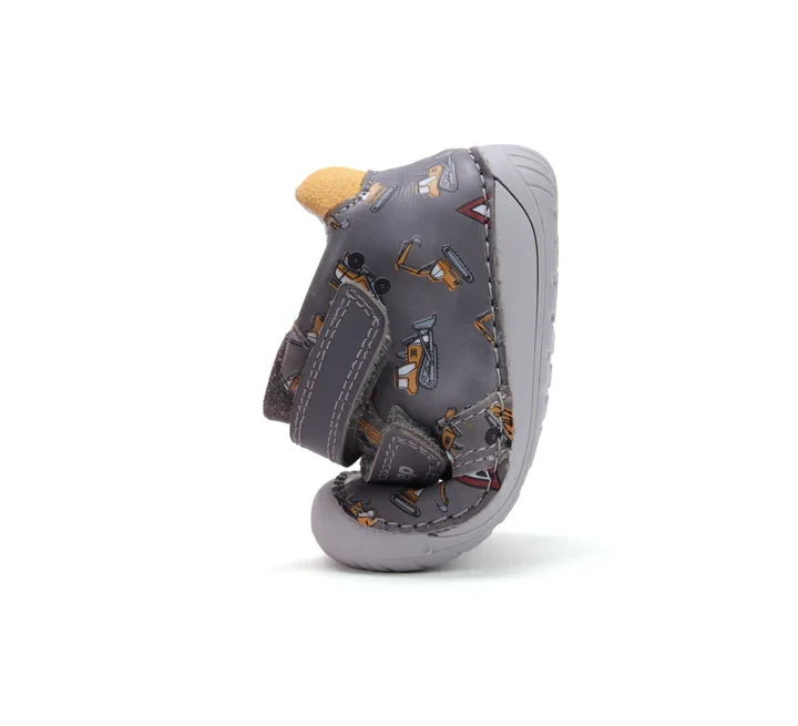 D.D. Step - Półbuty Dziecięce Skórzane Barefoot Dark Grey S070-52480A - bubutik.pl