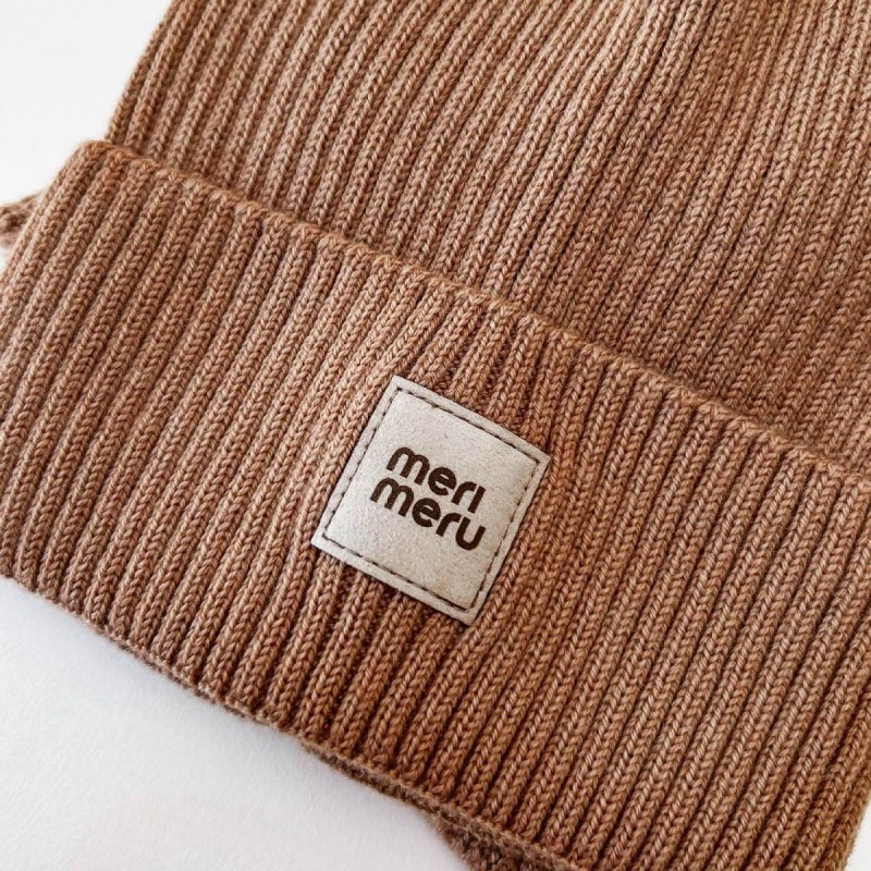 Merimeru - Dziecięca Czapka Z Wełny Merino Karmelowa - bubutik.pl