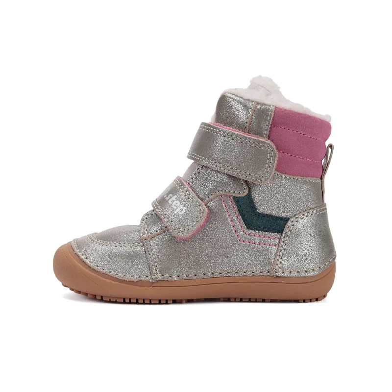 D.D. Step - Buty Zimowe Barefoot dla Dziewczynki W063-52804DM Champagne - bubutik.pl