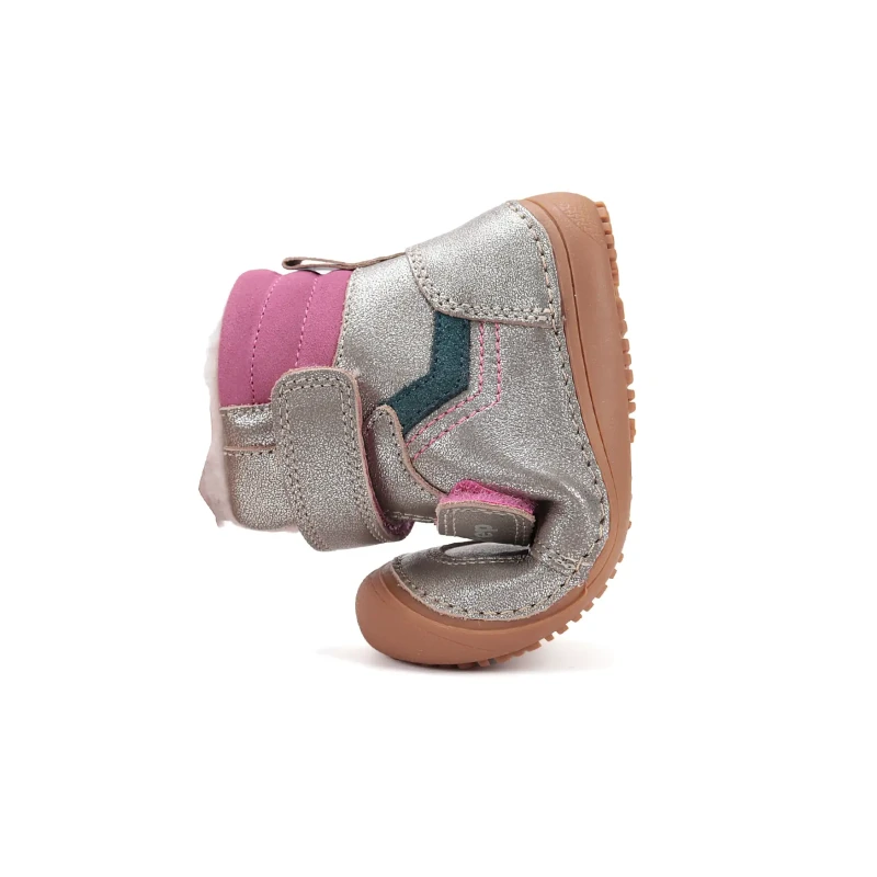 D.D. Step - Buty Zimowe Barefoot dla Dziewczynki W063-52804DM Champagne - bubutik.pl