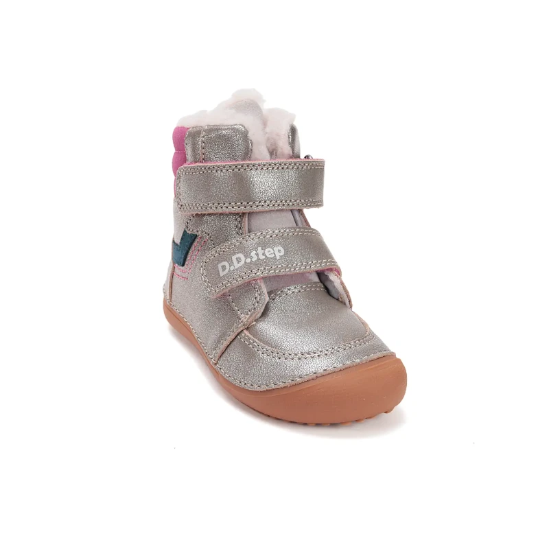 D.D. Step - Buty Zimowe Barefoot dla Dziewczynki W063-52804DM Champagne - bubutik.pl
