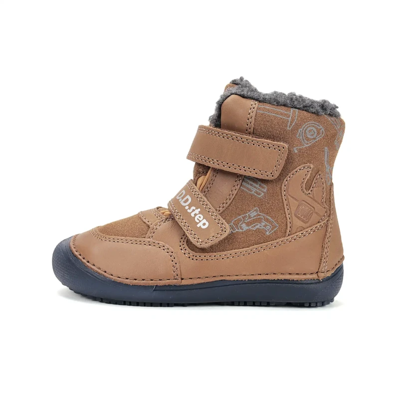 D.D. Step - Buty Zimowe Barefoot dla Chłopca W063-52130AM Chocolate - bubutik.pl