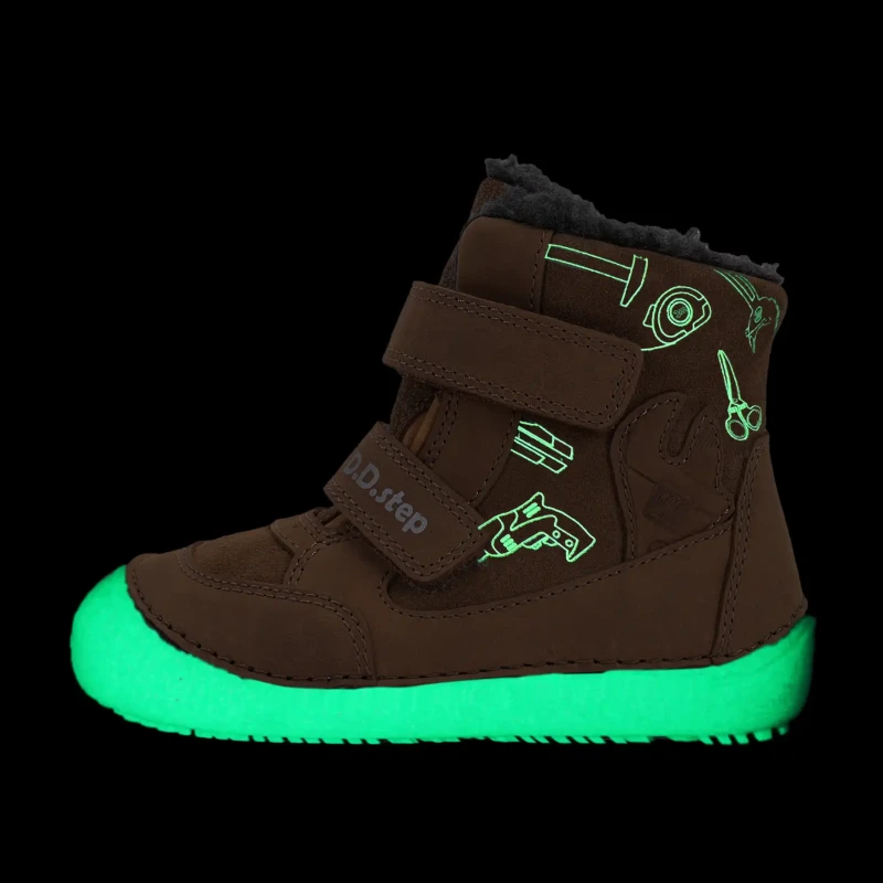 D.D. Step - Buty Zimowe Barefoot dla Chłopca W063-52130AM Chocolate - bubutik.pl