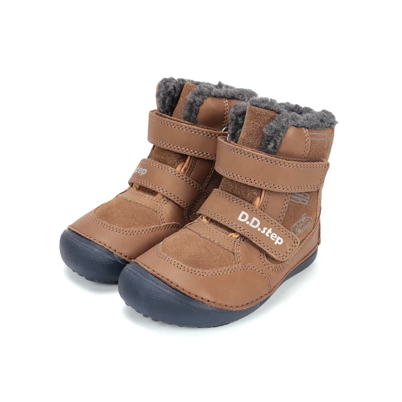 D.D. Step - Buty Zimowe Barefoot dla Chłopca W063-52130AM Chocolate - bubutik.pl