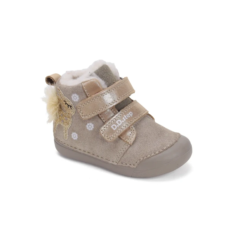 D.D. Step - Zimowe Buty Dziewczęce Sarenka W066-52733 Mocha - bubutik.pl