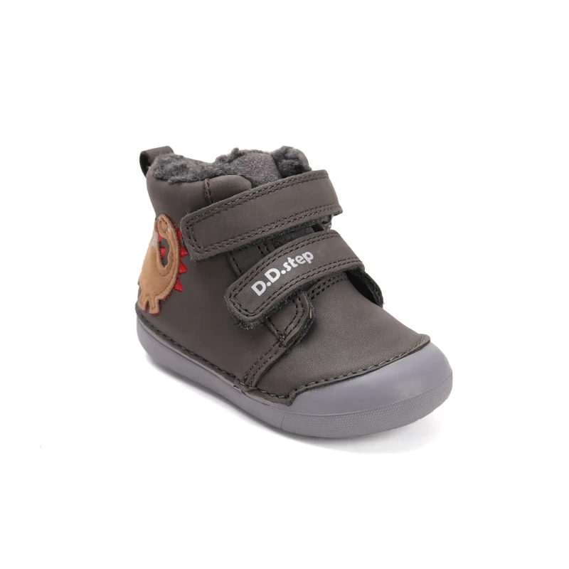 D.D. Step - Zimowe Buty Chłopięce Dinozaur W066-52525B Khaki - bubutik.pl