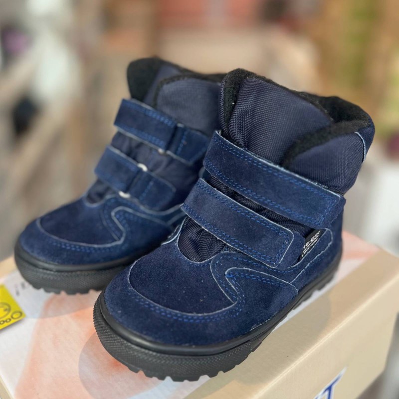 Jamet - Kozaki Chłopięce z Membraną Wodoodporną 198 / 2205 Granat Welur - bubutik.pl