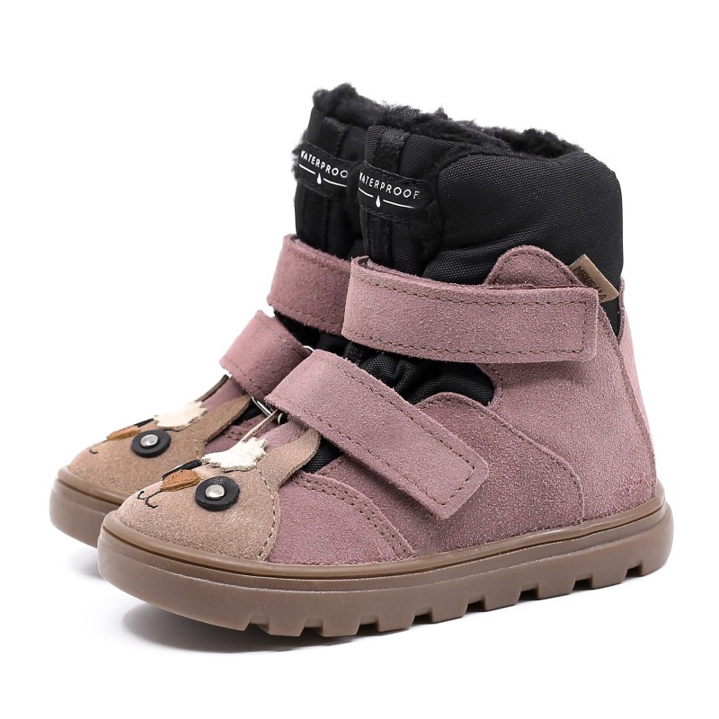 Mrugała - Dziecięce Trzewiki Zimowe Wodoodporne Mali Alpaca Lawenda 20-25 - bubutik.pl