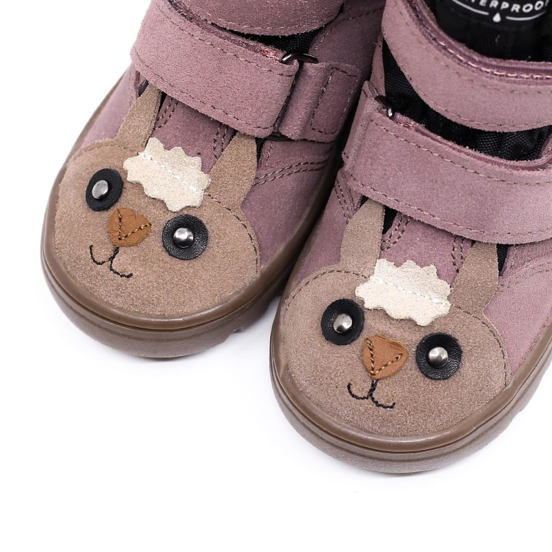 Mrugała - Dziecięce Trzewiki Zimowe Wodoodporne Mali Alpaca Lawenda 20-25 - bubutik.pl