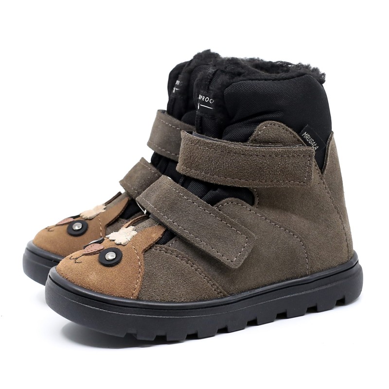 Mrugała - Trzewiki Dziecięce Zimowe Wodoodporne Mali Alpaca Grey 20-25 - bubutik.pl