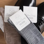 Steven - Skarpetki Merino Bezuciskowe w Prążki Szary Melanż
