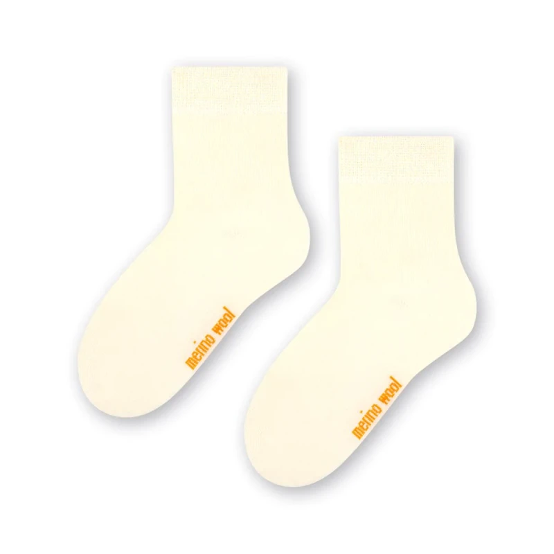 Steven - Skarpetki Merino Gładkie Ecru - bubutik.pl