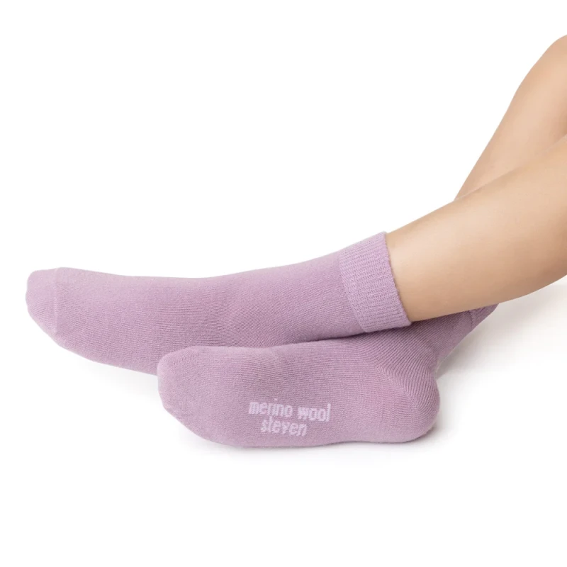 Steven - Skarpetki Merino Gładkie Lawendowe - bubutik.pl