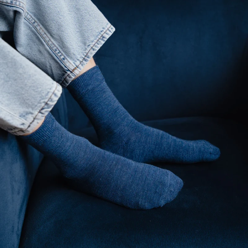 Steven - Skarpetki Merino Gładkie Jeans - bubutik.pl