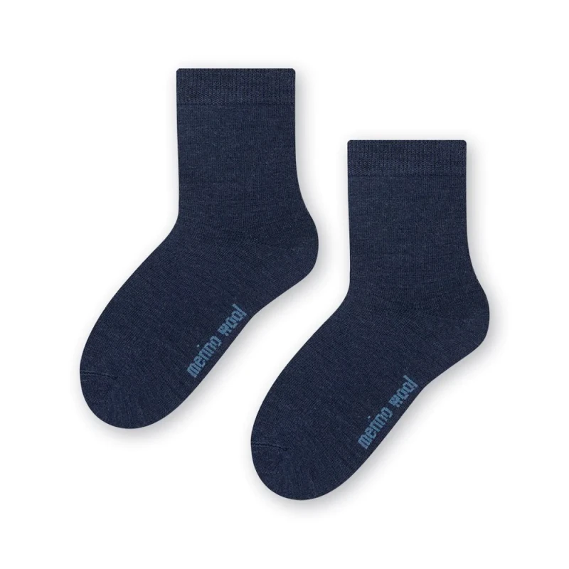 Steven - Skarpetki Merino Gładkie Granatowe - bubutik.pl