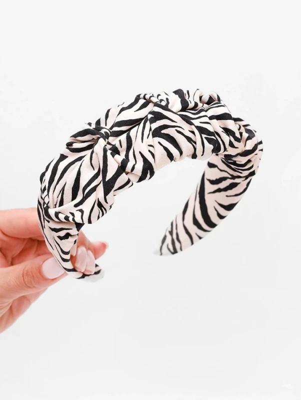 Ul&Ka - Opaska do włosów Marszczulka Regular Zebra - bubutik.pl