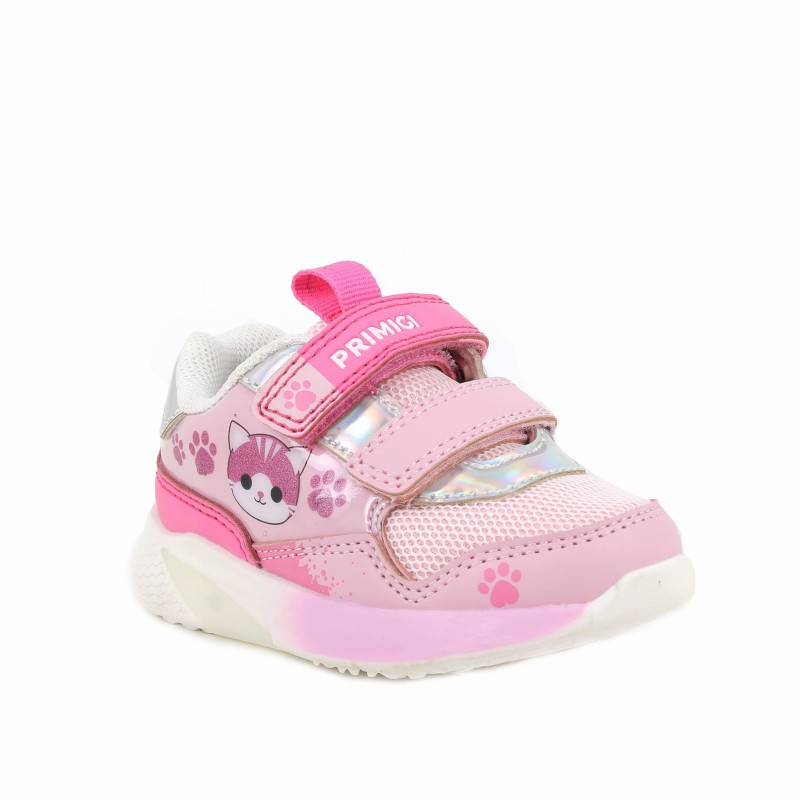 Primigi - Świecące Sneakersy Dziewczęce LED 1454000 Kotki - bubutik.pl