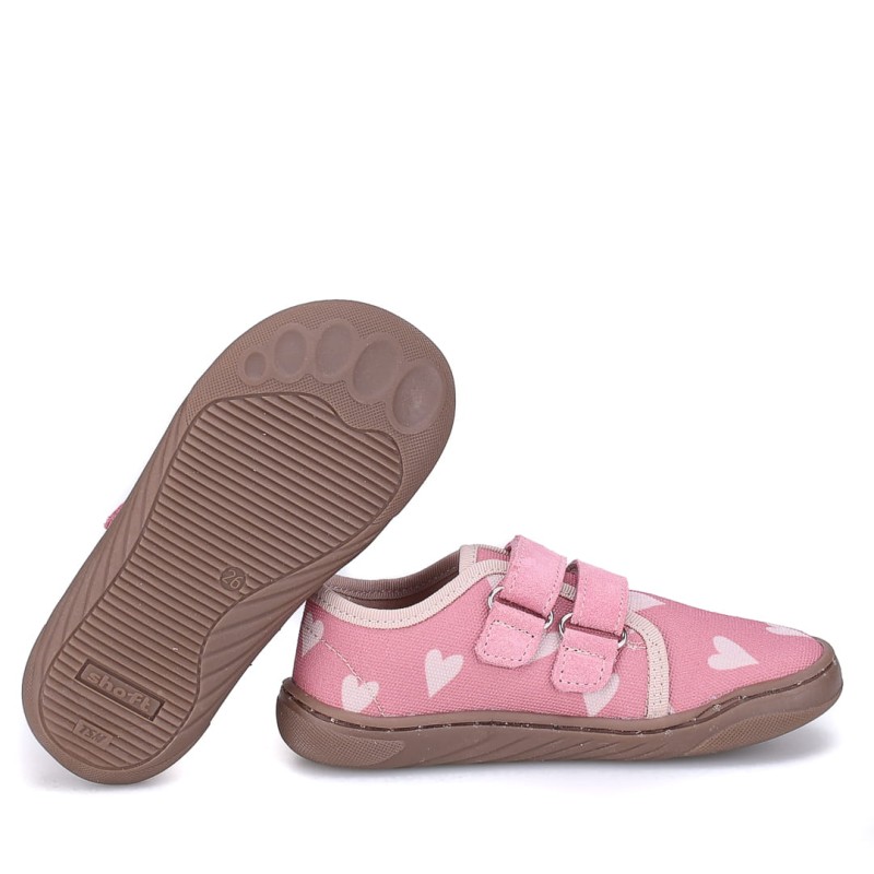 Emel - Trampki Kapcie Barefoot Różowe Serduszka EK 6000A-3 - bubutik.pl