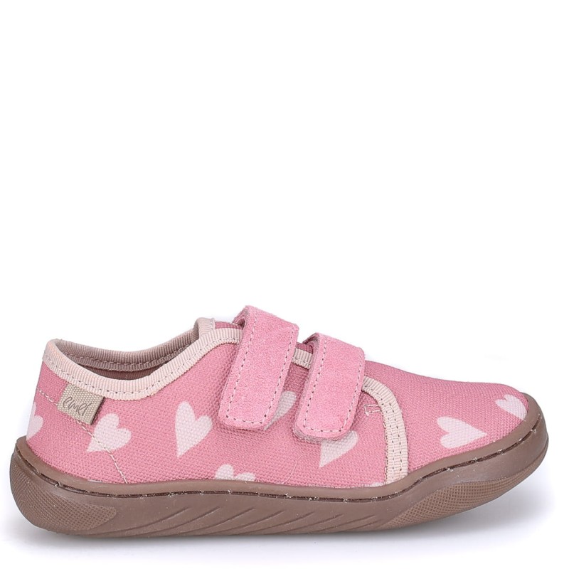 Emel - Trampki Kapcie Barefoot Różowe Serduszka EK 6000A-3 - bubutik.pl