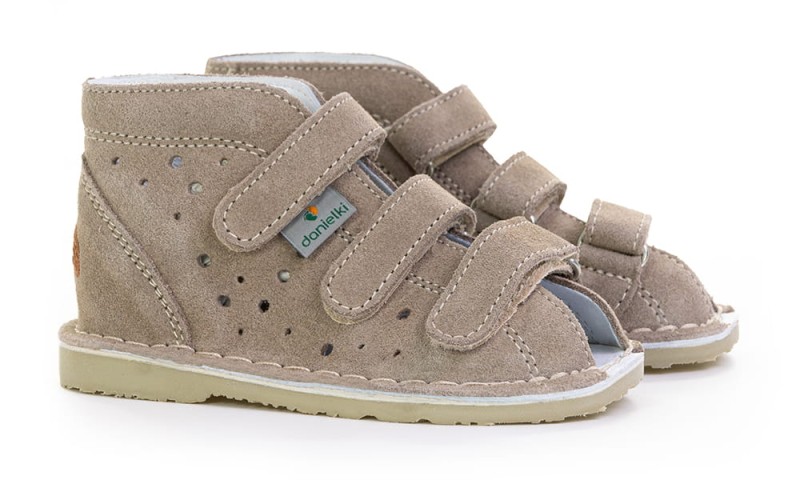 Danielki - Buty Profilaktyczne Beż piesek T125L/T135L - bubutik.pl