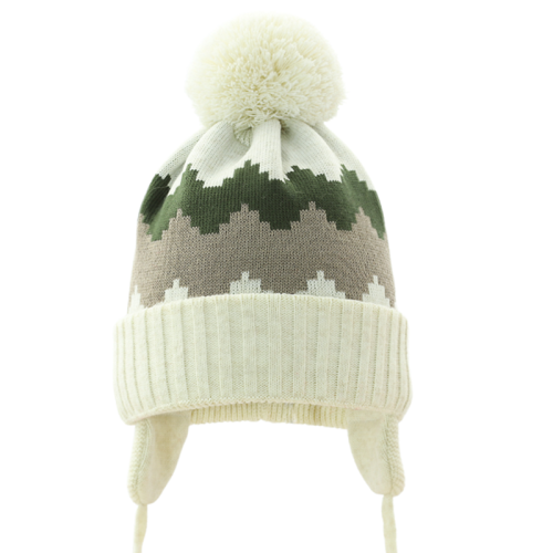 PUPILL CHARLES - Czapka wiązana z pomponem wełnianym