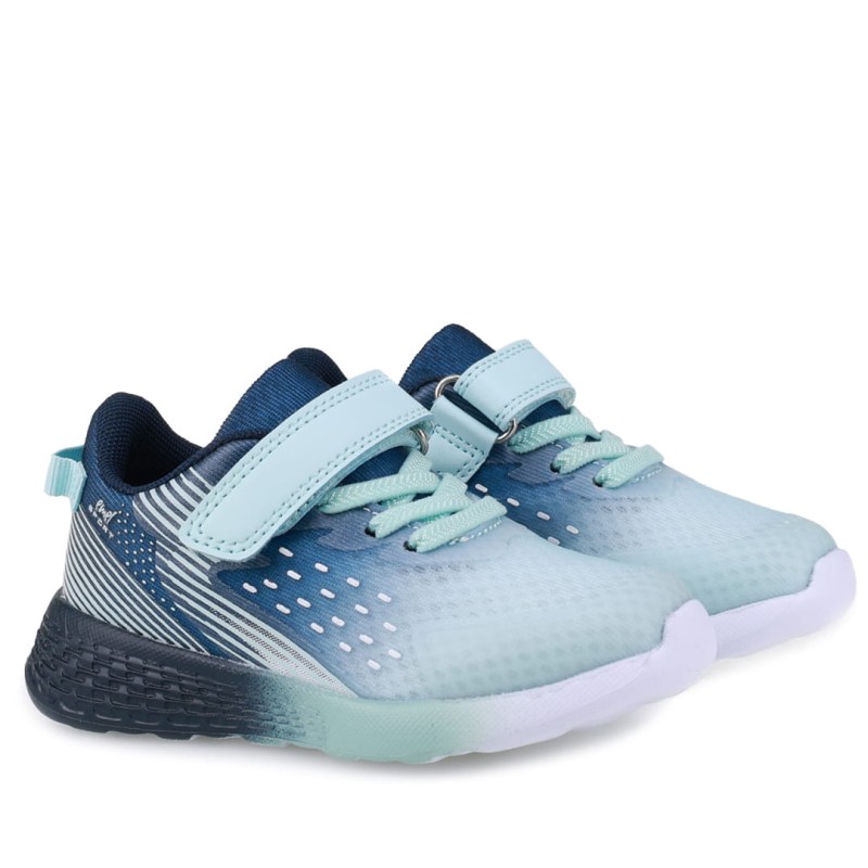 Emel Sport - Dzięcięce Sneakersy Granatowo-Miętowe Na Rzep E 4228 - bubutik.pl
