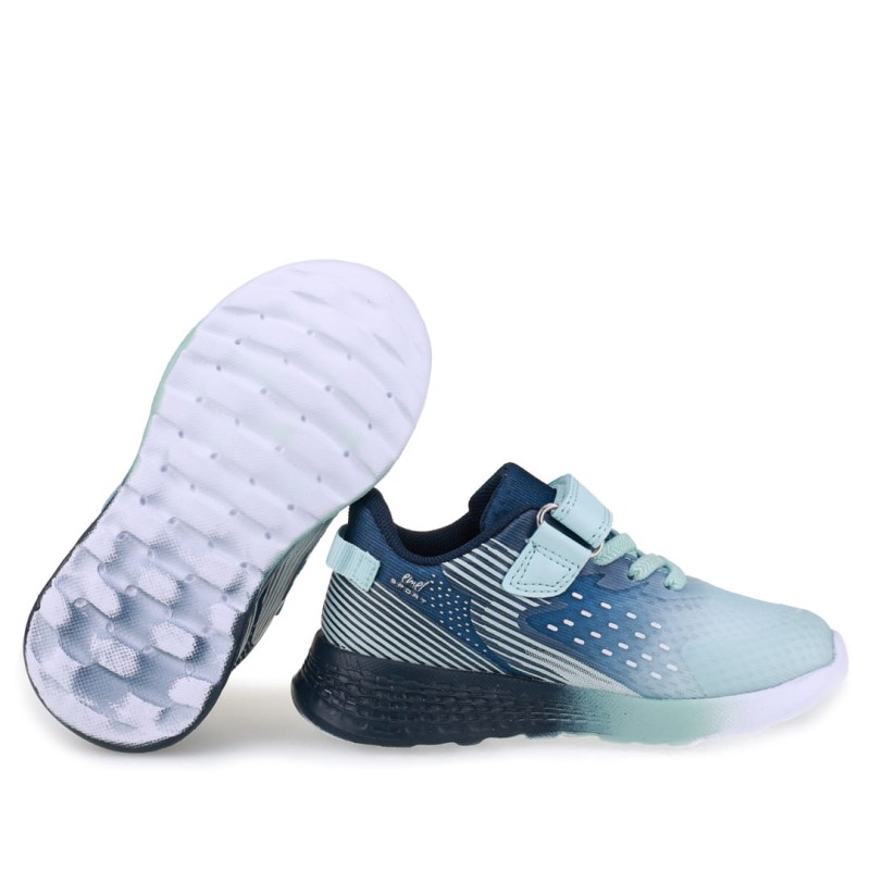 Emel Sport - Dzięcięce Sneakersy Granatowo-Miętowe Na Rzep E 4228 - bubutik.pl