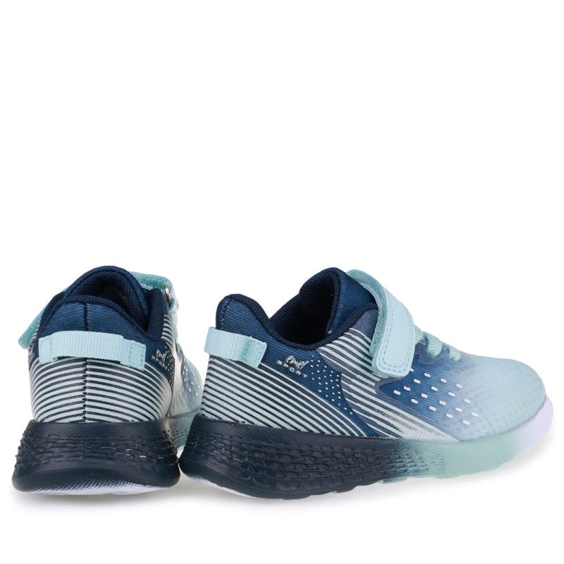 Emel Sport - Dzięcięce Sneakersy Granatowo-Miętowe Na Rzep E 4228 - bubutik.pl