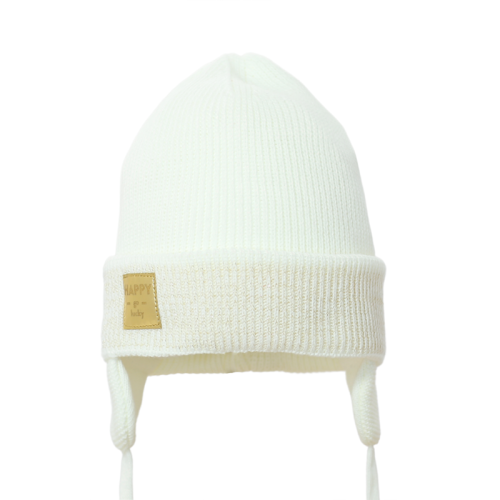 PUPILL EMMA - Czapka dla dziewczynki ze złotą nitką wiązana