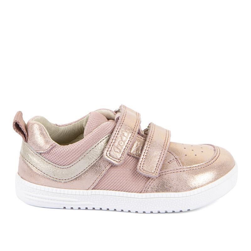 Froddo - Półbuty Zeru Loop Barefoot Pink/Gold G3130282-5 - bubutik.pl