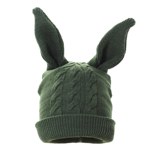 PUPILL KAI - Czapka wkładana z uszami zająca oliwka
