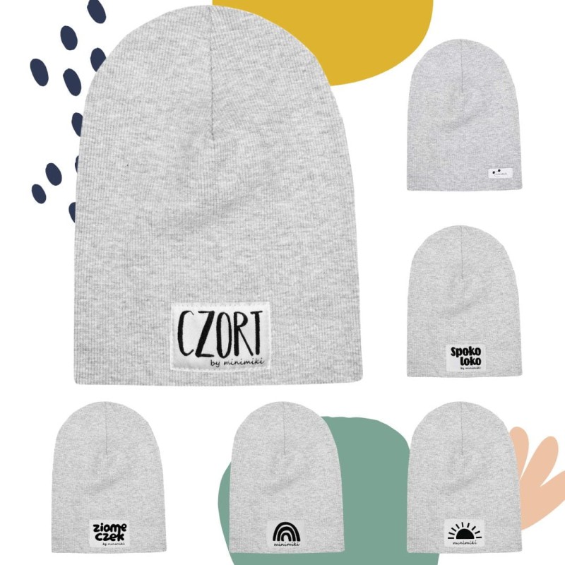 Minimiki - Cienka Czapka dziecięca SPOKO LOKO Szary Melanż - bubutik.pl