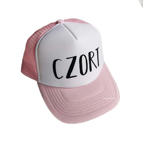 Minimiki - Dziecięca Czapka z Daszkiem CZORT Różowa