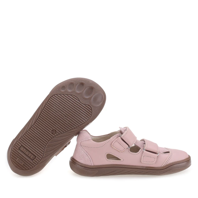 Emel - Sandały Dziewczęce Barefoot Ibiza E2825 Różowe - bubutik.pl